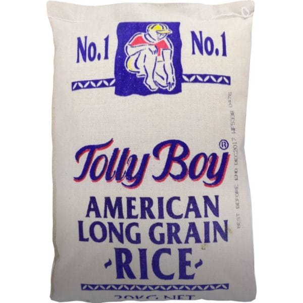Tolly Boy American Easy Cook Long Grain Rice Sack 20kg