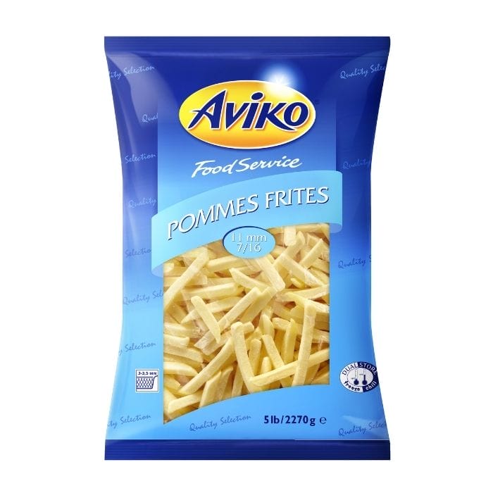 Aviko 11mm 7/16 inch Chips Box 4x2.27kg - Adams Food Service