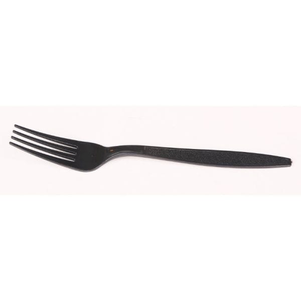 Large Heavy Duty Black Plastic Forks Packet 1x50