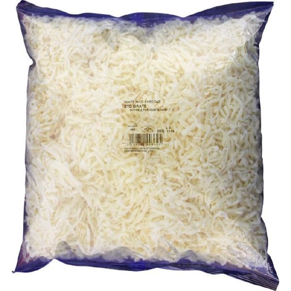 White Cheddar Cheese Mild Grated Bag 2kg