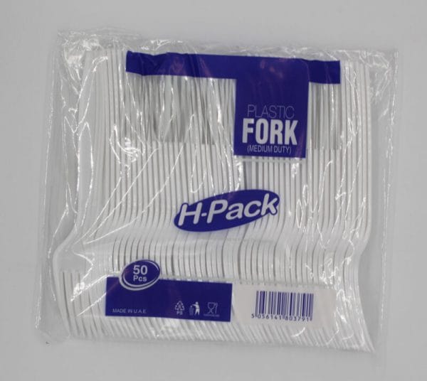 Strong White Plastic Forks Packet 40x50
