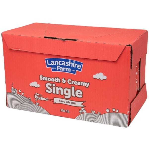 Lancashire Farm Single UHT Cream Carton 12x1L