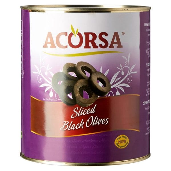 Acorsa Sliced Black Olives Tin 6x3kg