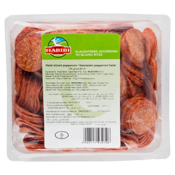 Habibi Halal Sliced Pepperoni Packet 10x1kg