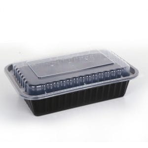 H-Pack Black Rectangular Lids For 28/30/32oz Conainers 6x50