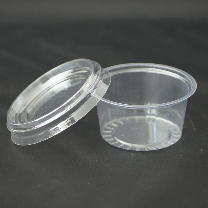 H-Pack 4oz Heavy Duty Clear Sauce Cups & Lids 1x1000 - Adams Food Service