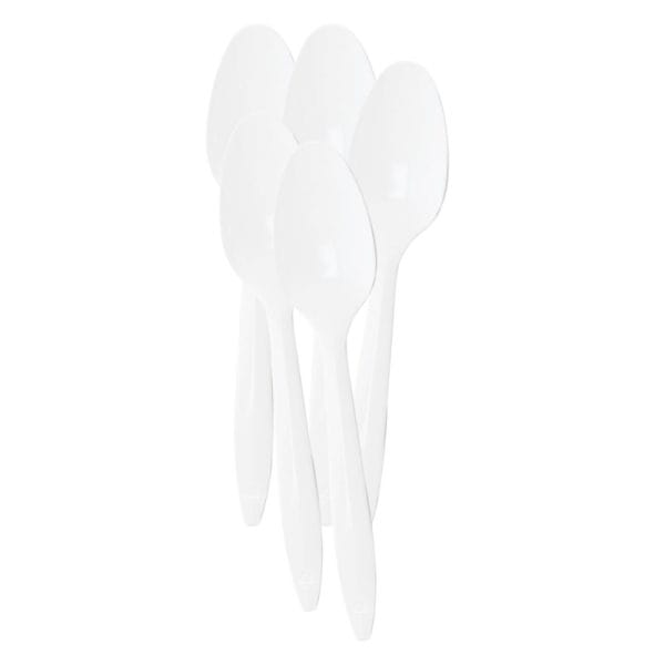 Large White Plastic Spoons Packet 1x100