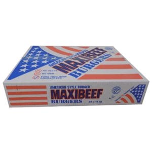 Maxibeef Halal Beef Burgers Box 48x112g