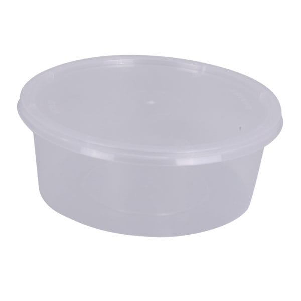 H-Pack 10oz Clear Round Containers & Lids 1x250