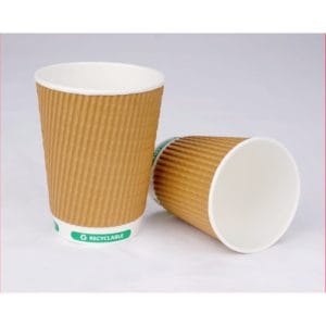 12oz Biodegradable Triple-Wall Kraft Ripple Cups Box 20x25
