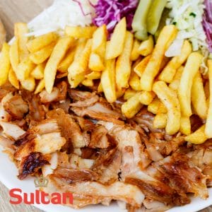 Sultan IQF Cooked Chicken Doner Kebab Box 10x1kg